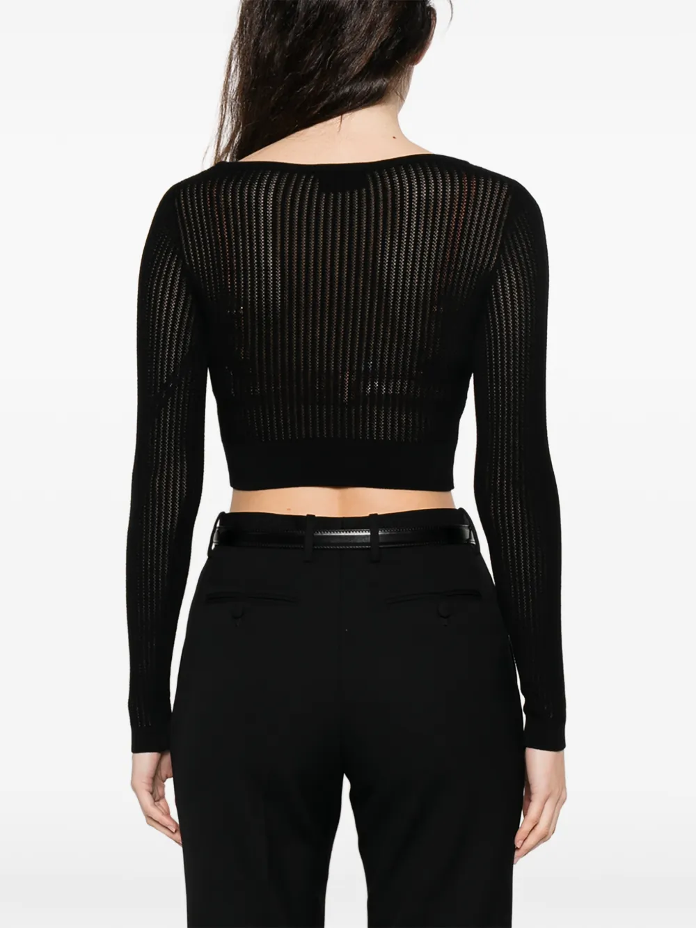 Elisabetta Franchi Gebreide top met logo-print Zwart