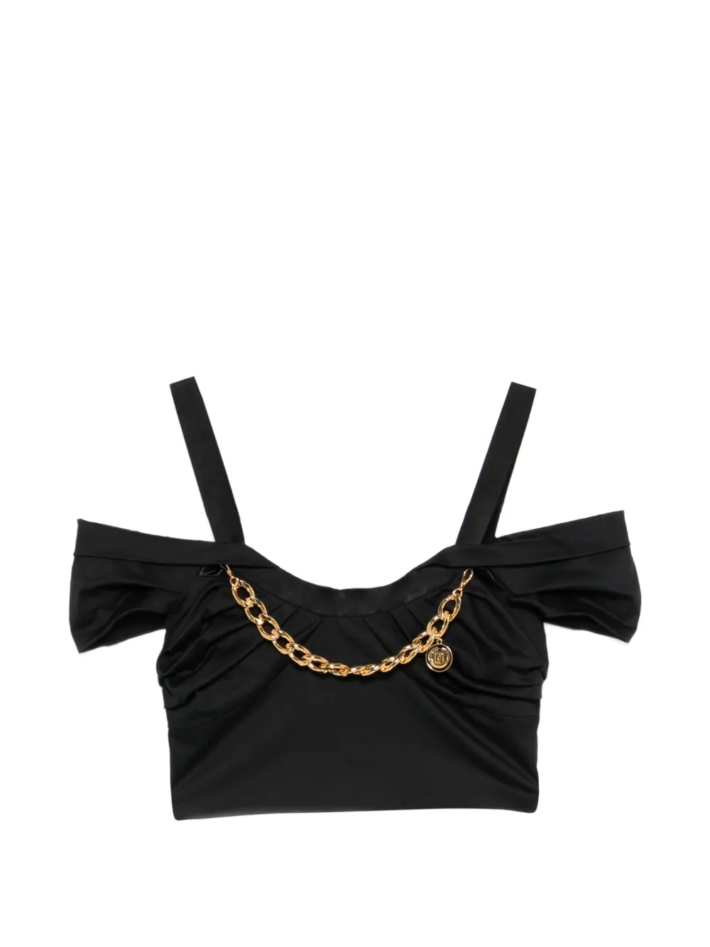 Elisabetta Franchi chain-detail cropped top - Nero