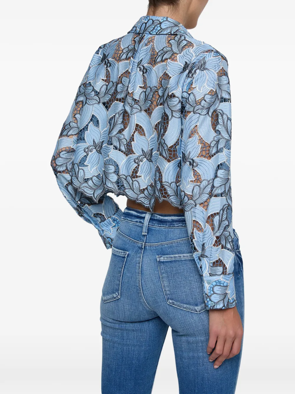  L'agence Akemi Floral Button-down Blouse - Blue 