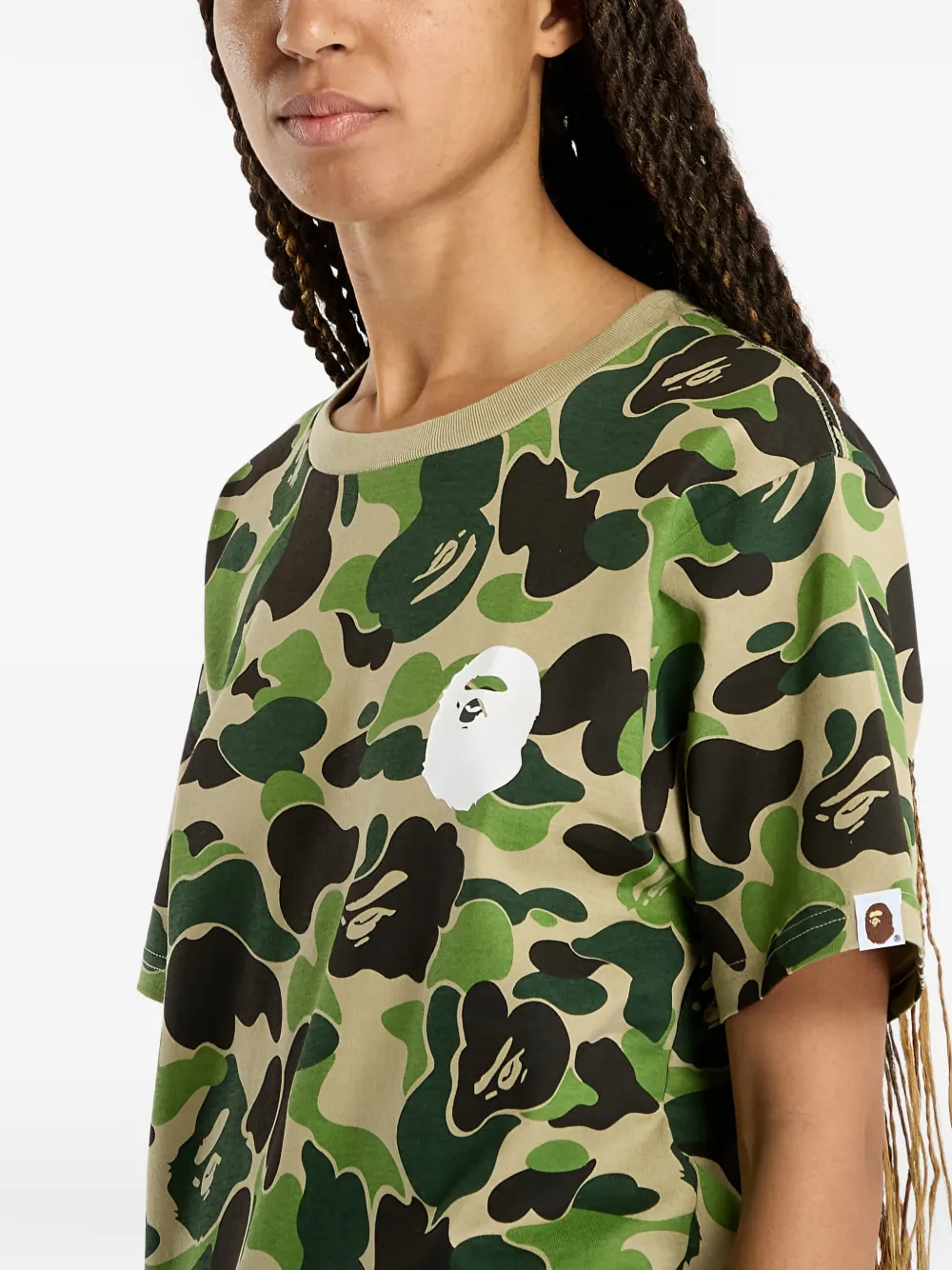 A BATHING APE T-shirt met camouflage logo Groen