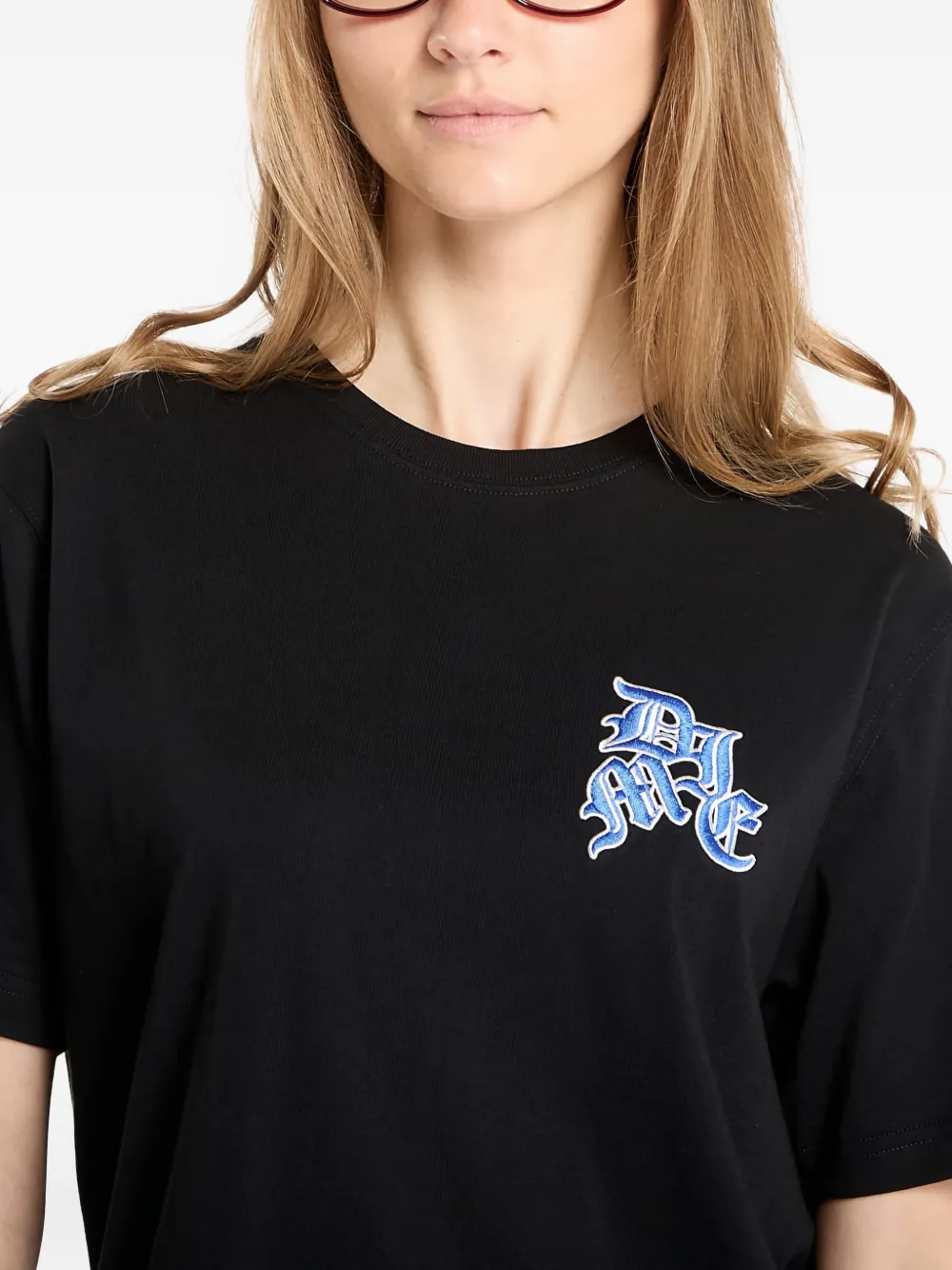 dime T-shirt met print Zwart