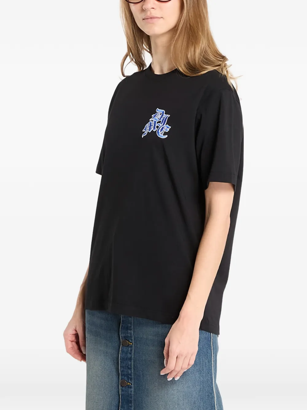 dime T-shirt met print Zwart