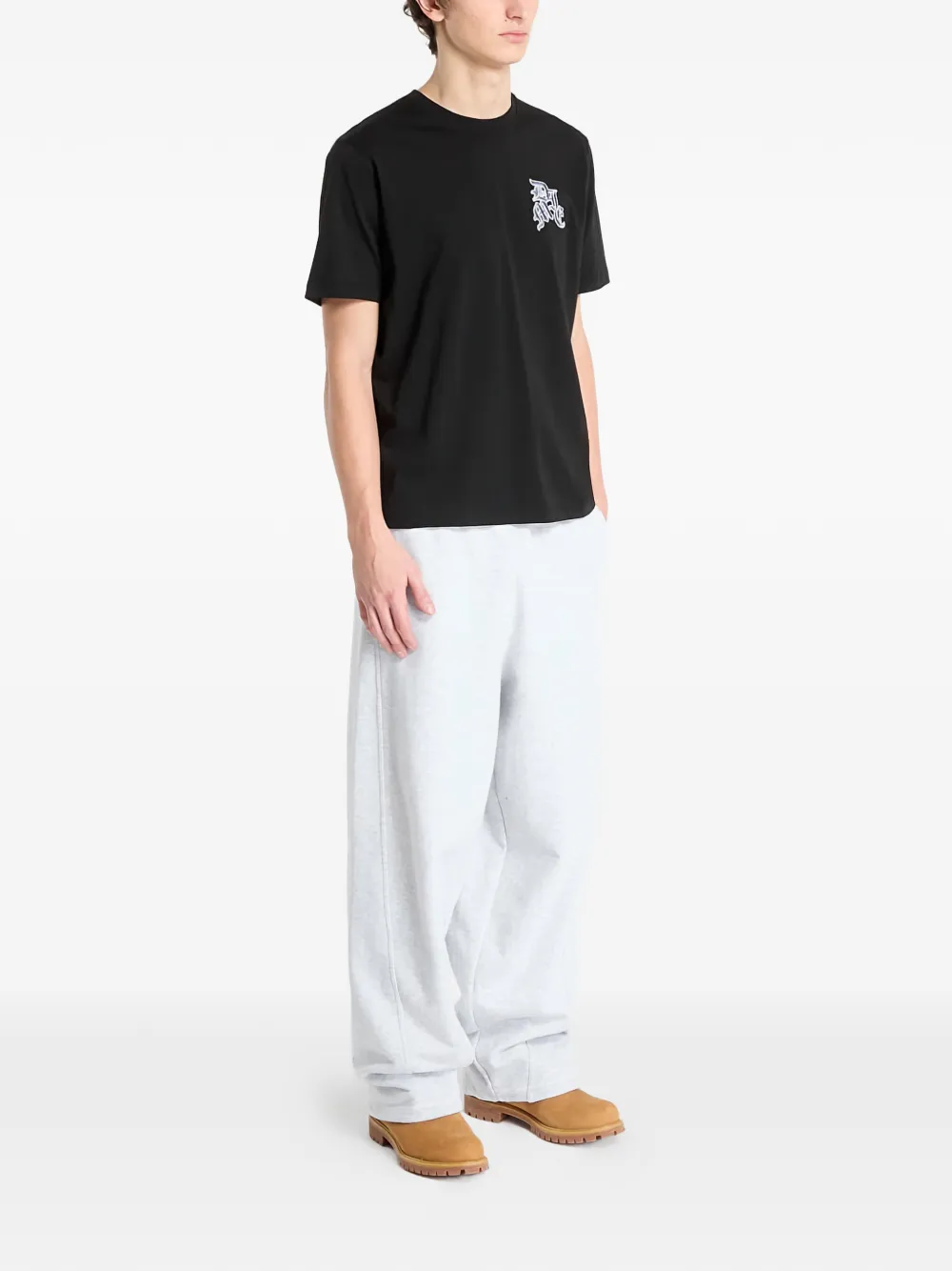dime T-shirt met print Zwart