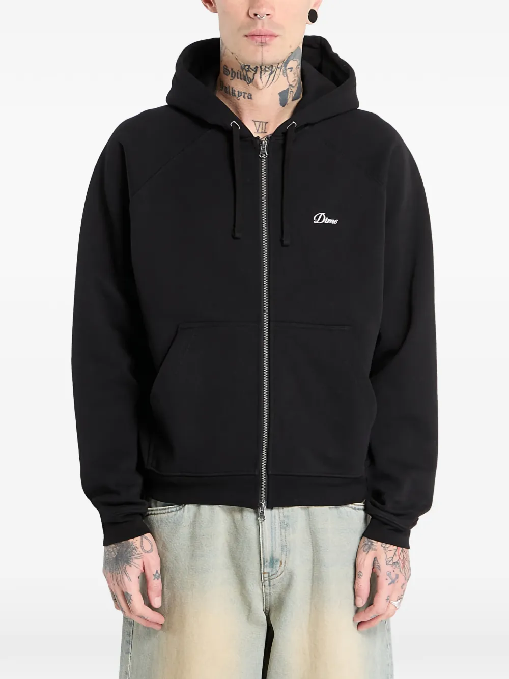 dime logo zip hoodie - Nero