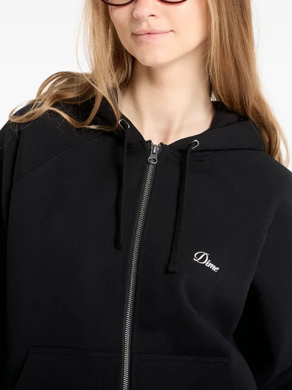 Dime Logo Zip Hoodie | Black | FARFETCH