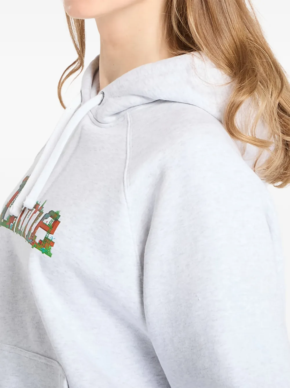 dime Classic craft hoodie met print Grijs