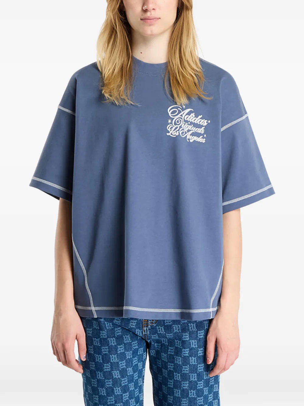 adidas Stitch T-shirt met korte mouwen Blauw