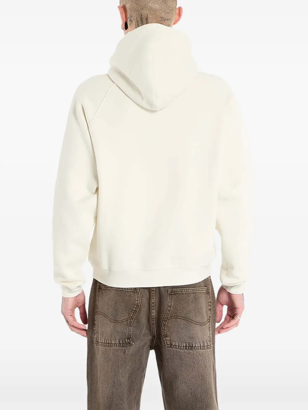 dime Cursive hoodie met logo Beige