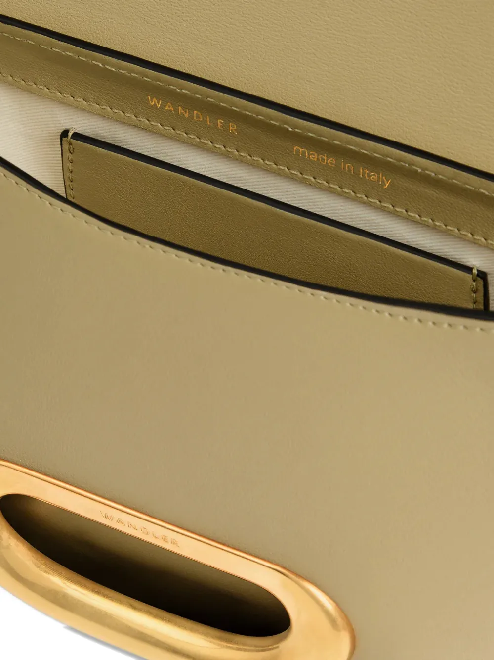 Wandler Kleine Veneto leren crossbodytas Beige