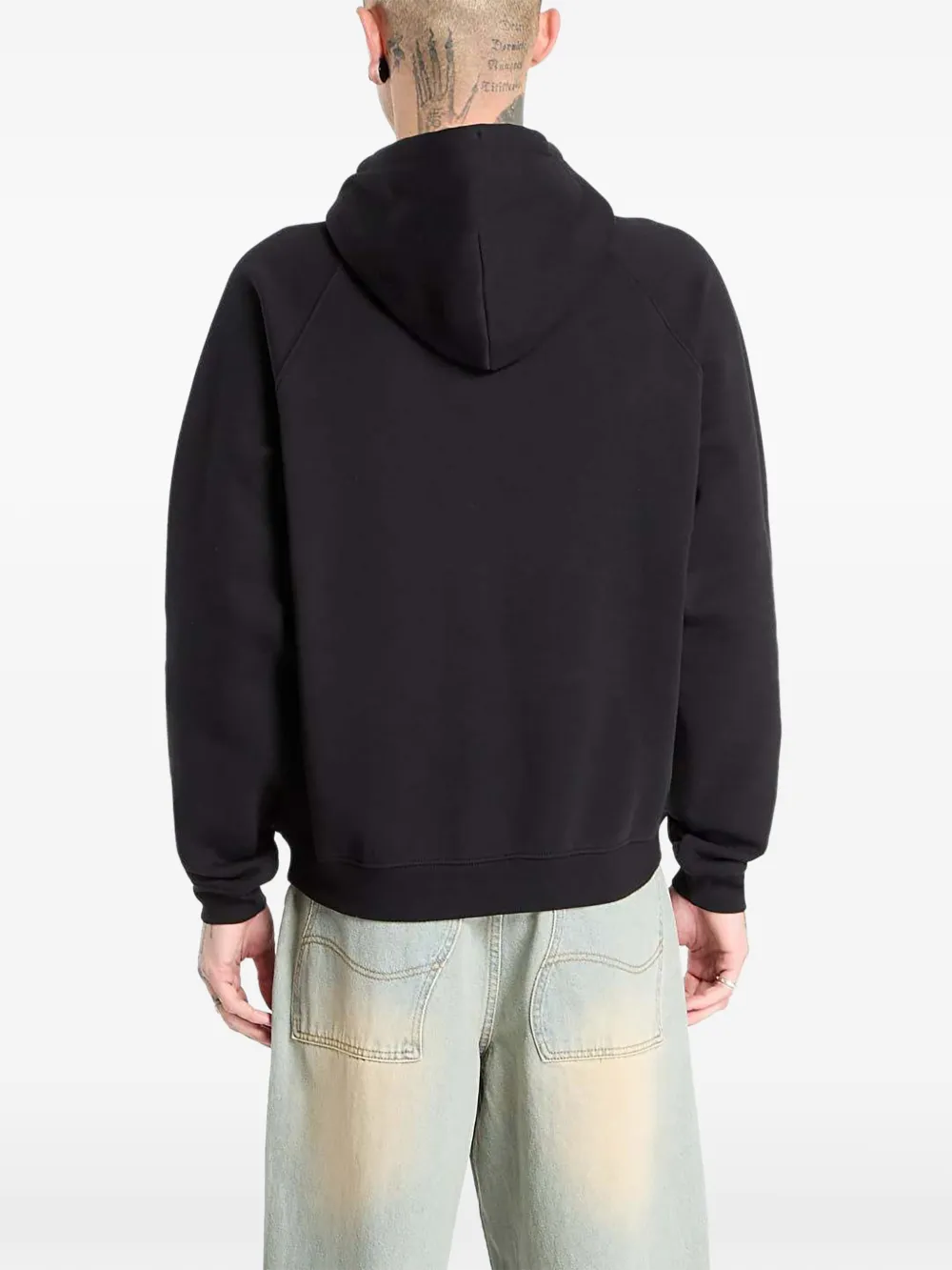 dime Classic craft sweater met logo en capuchon Zwart