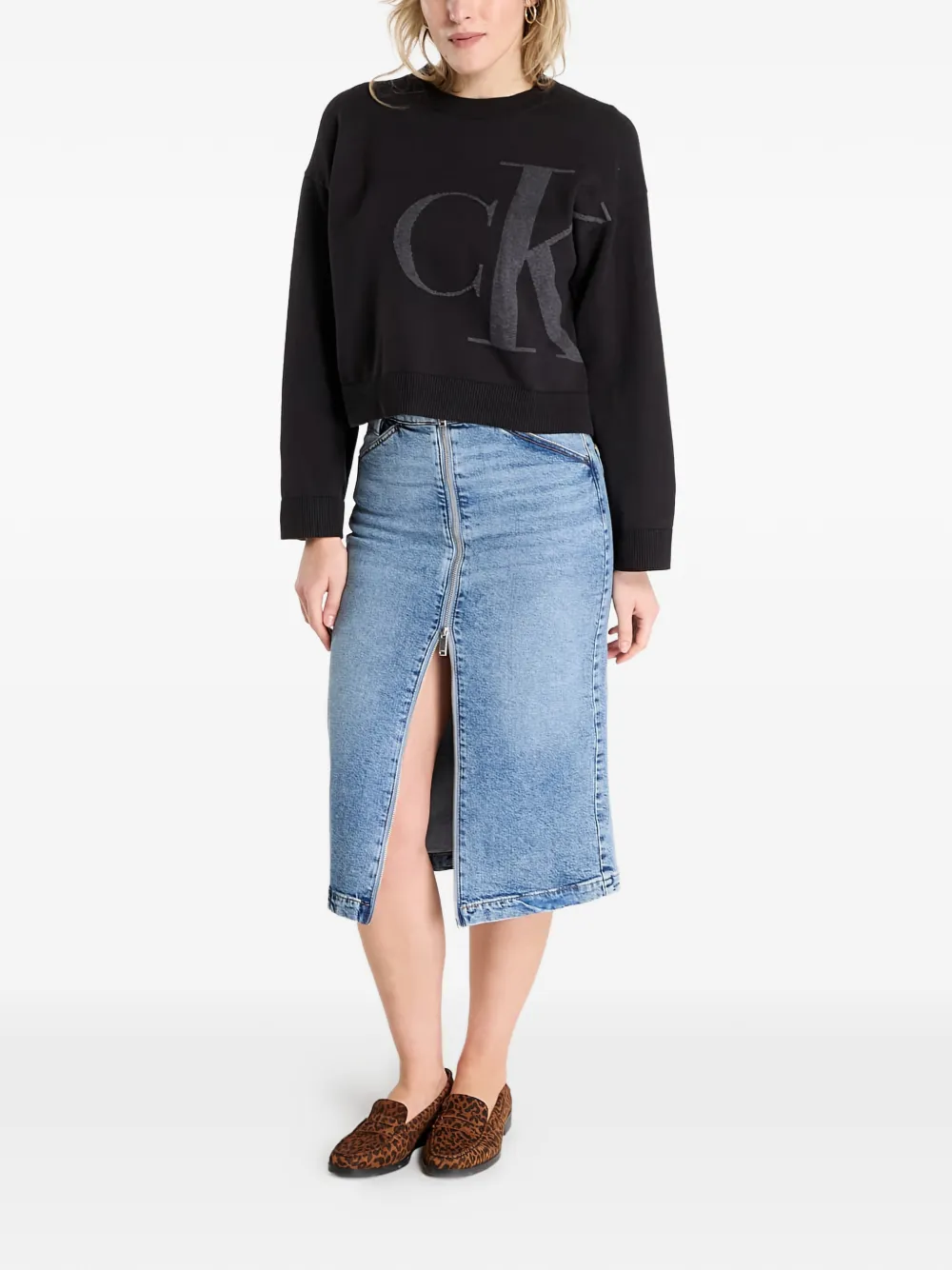  Calvin Klein Long Sleeve Logo Sweater - Black 