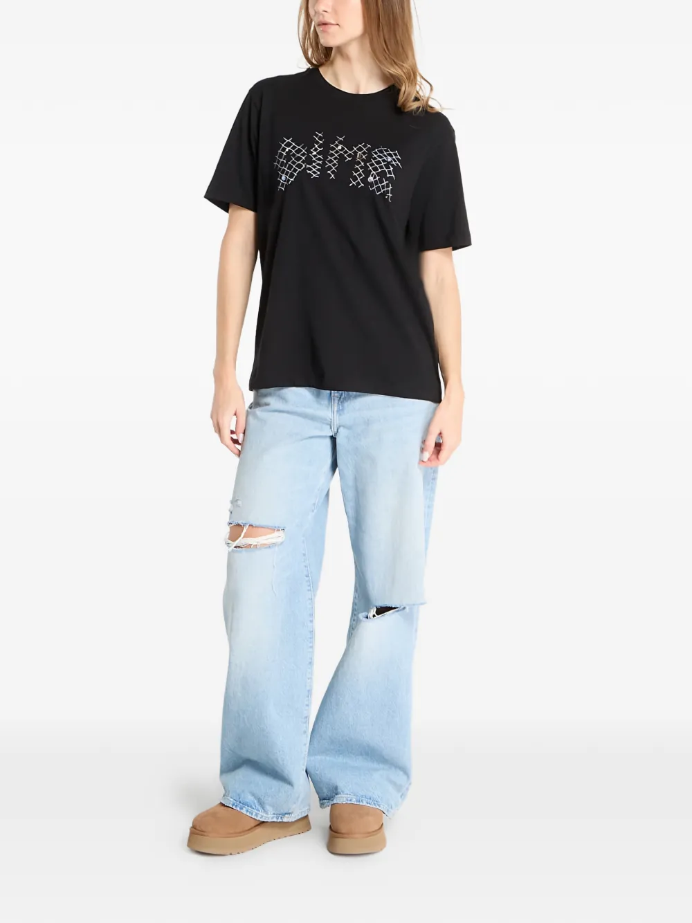 dime T-shirt met logoprint Zwart