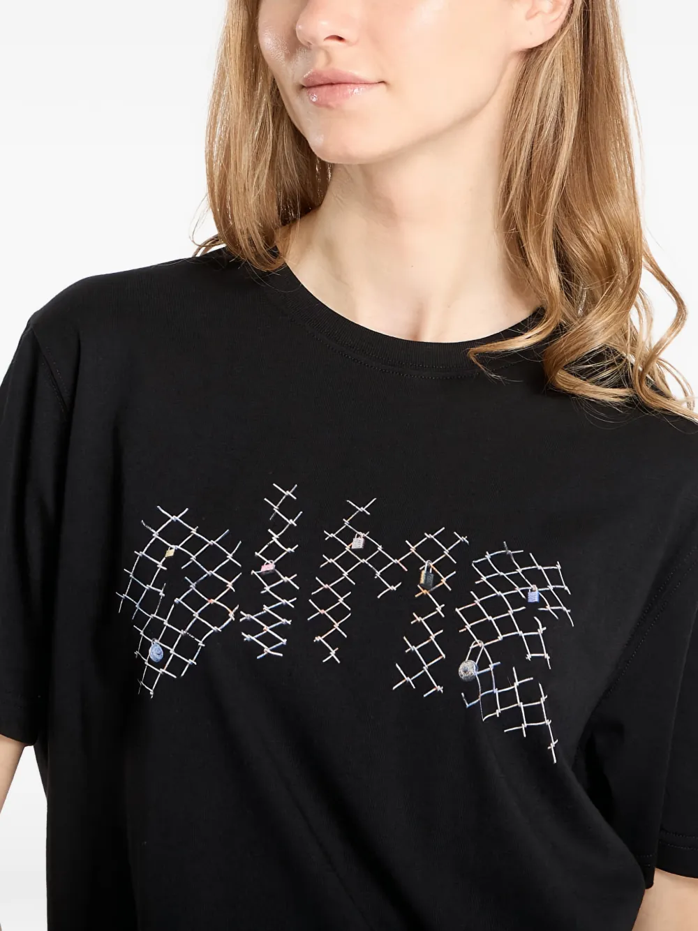 dime T-shirt met logoprint Zwart