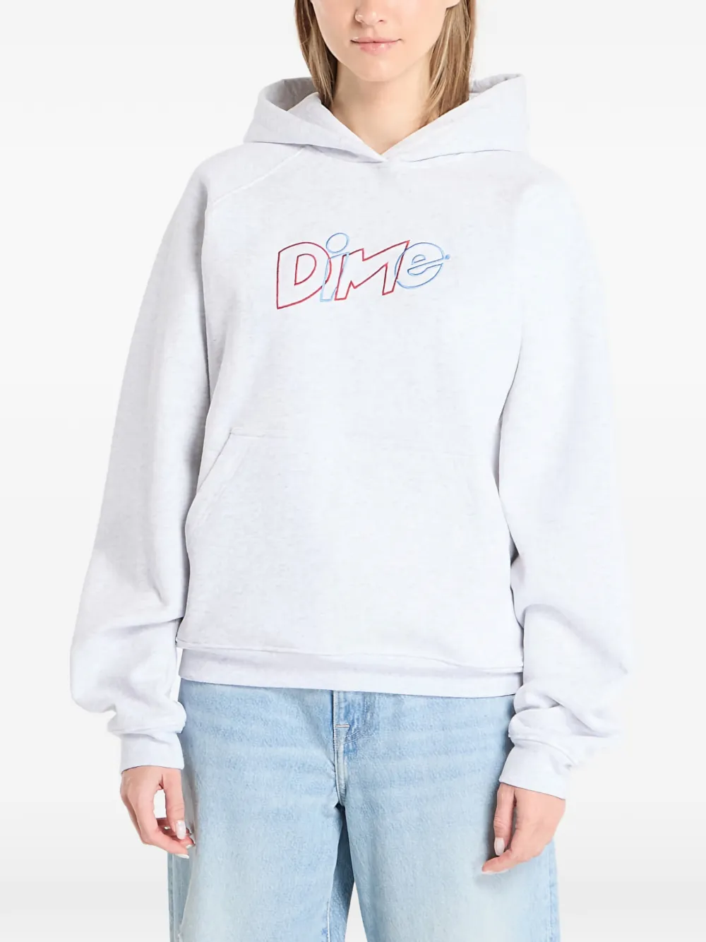  Dime Embroidered Hoodie - Grey 
