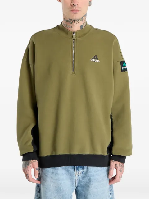 adidas blocked half-zip knitwear