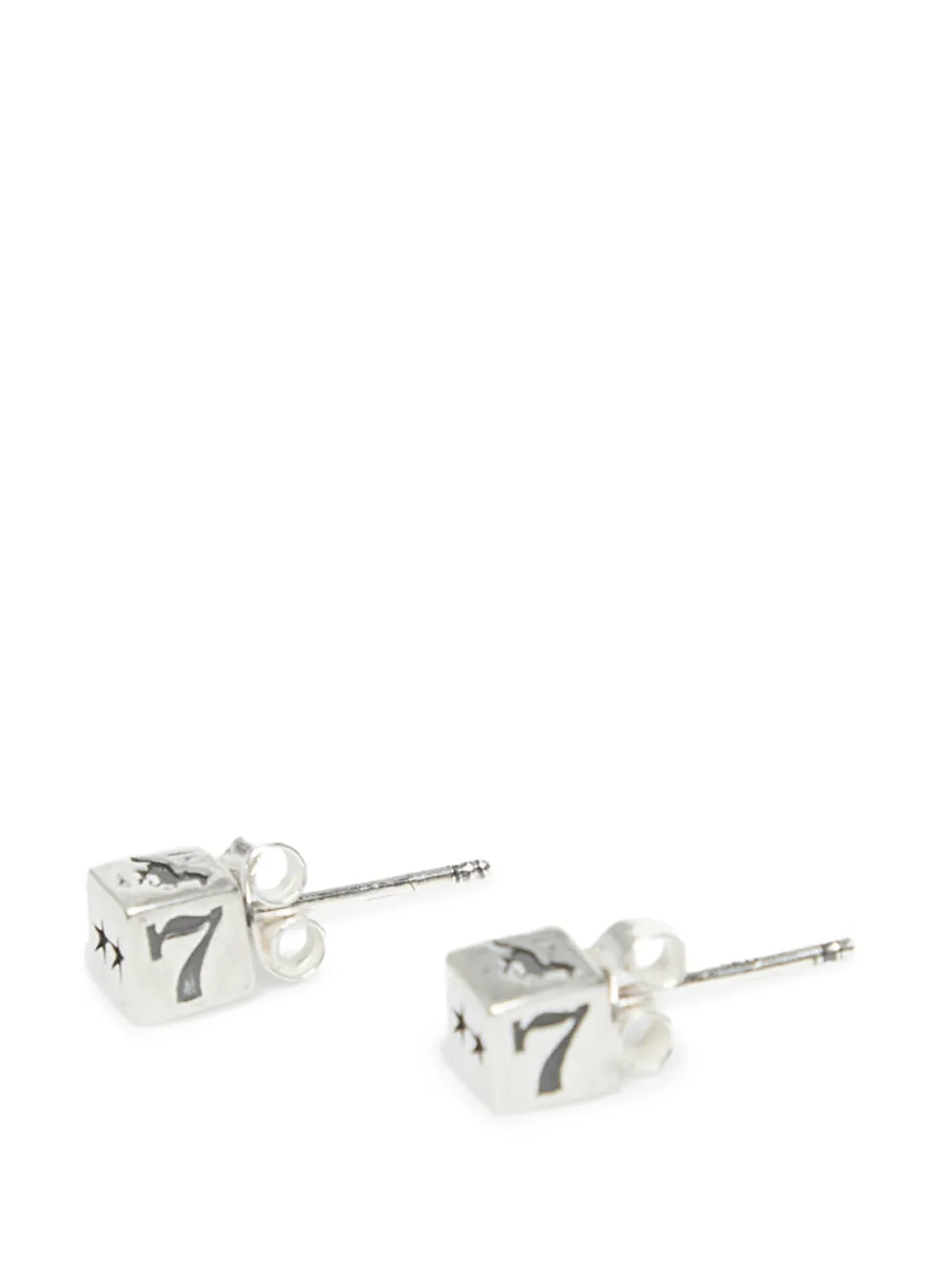  Twojeys Dice Stud Earrings - Silver 