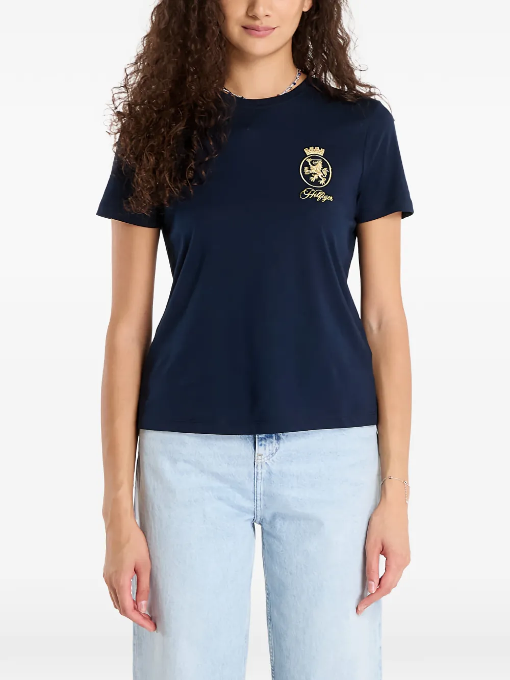 Tommy Hilfiger TH Crest embroidery crew neck T-shirt - Blu