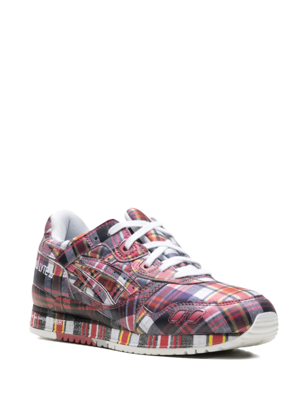 ASICS x Comme des Garçons plaid-pattern sneakers Rood