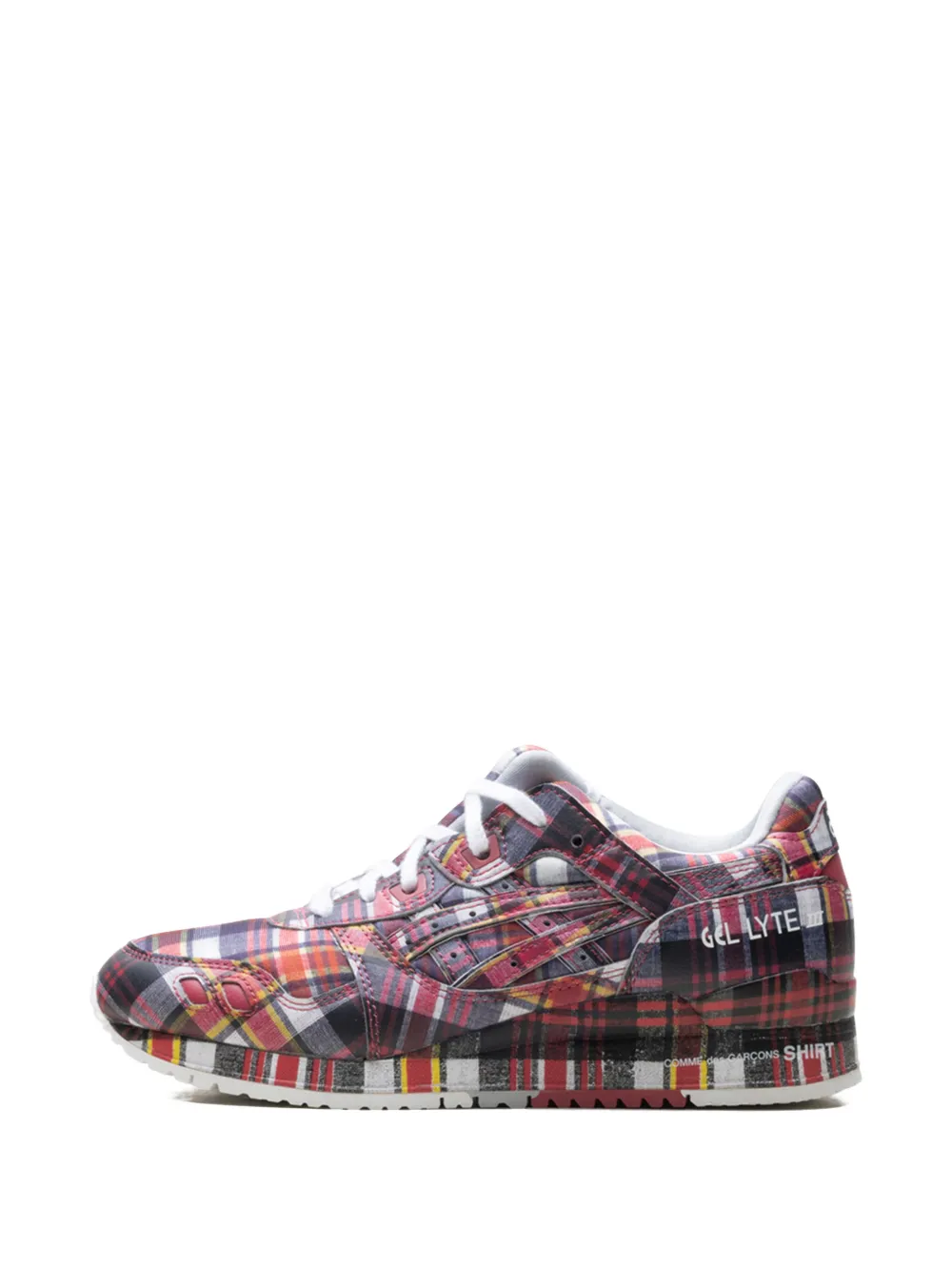 ASICS x Comme des Garçons plaid-pattern sneakers Rood