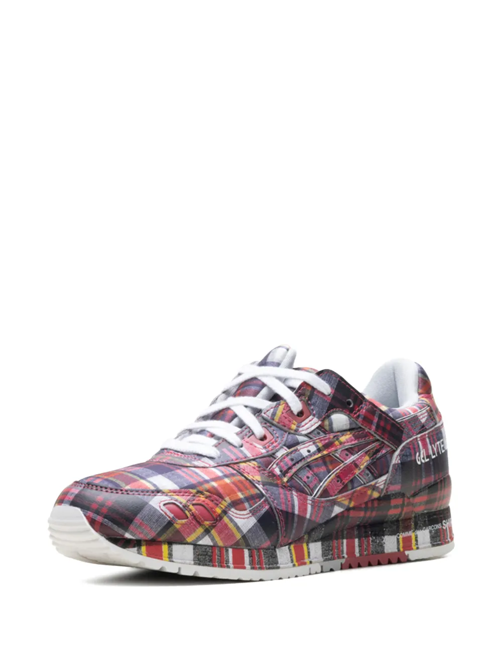 ASICS x Comme des Garçons plaid-pattern sneakers Rood