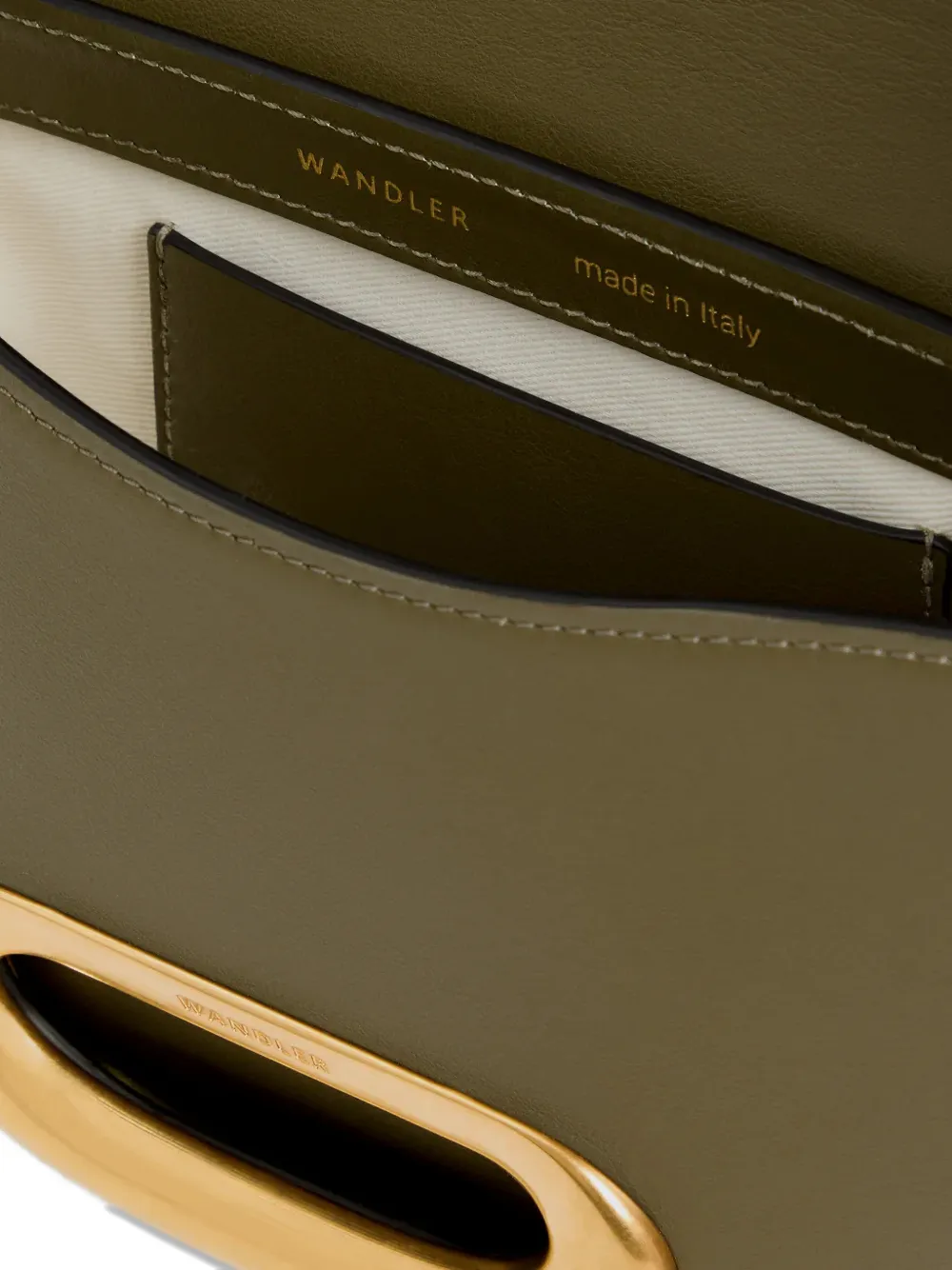 Wandler Kleine Veneto leren crossbodytas Groen