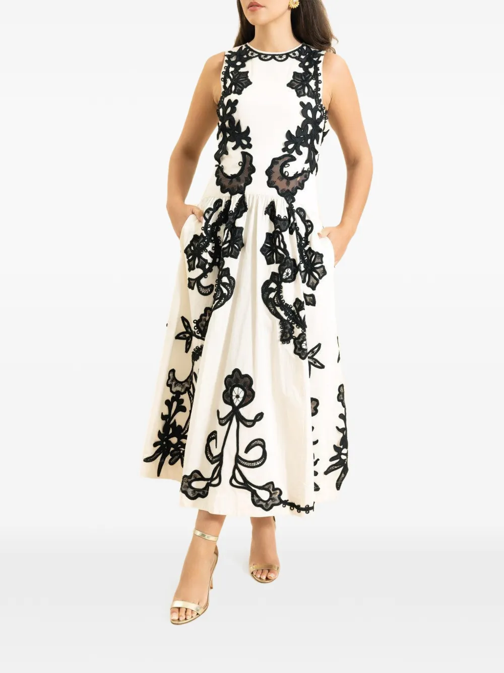 Ulla Johnson embroidered midi dress - Bianco