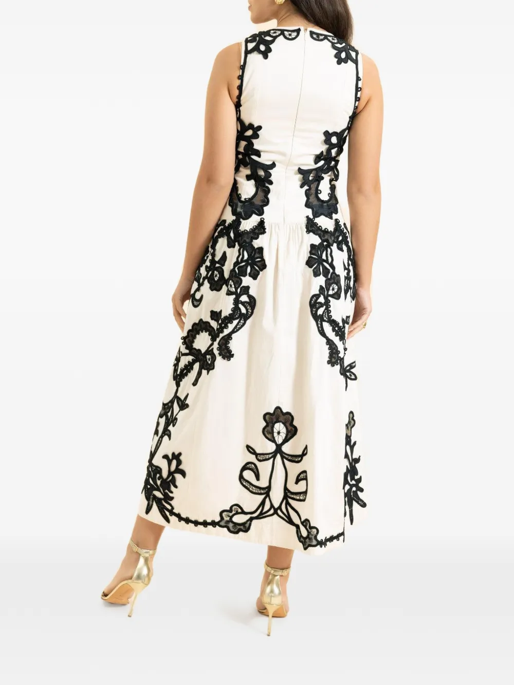 Ulla Johnson embroidered midi dress - Wit