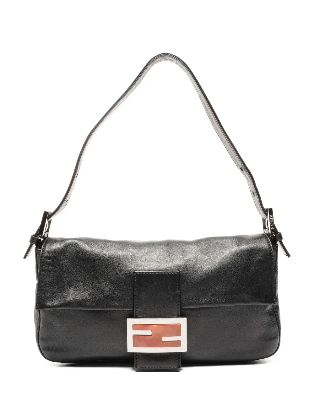 Fendi Pre-Owned 2000-2015 logo-plaque baguette shoulder bag - Nero