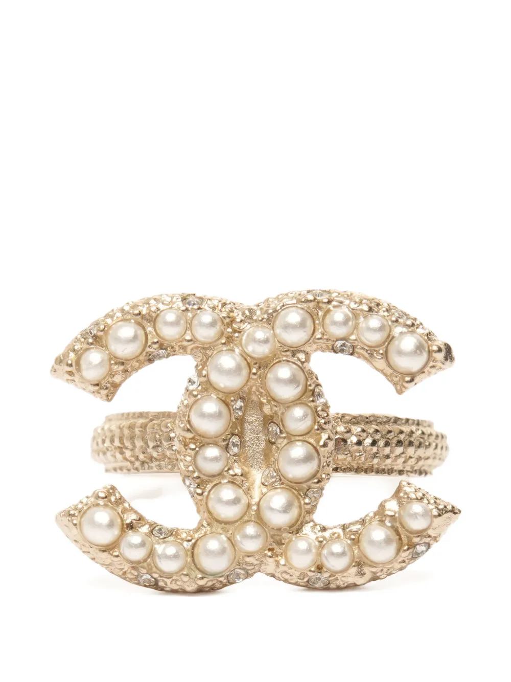 CHANEL Pre-Owned 2016 cc mark ring - Oro