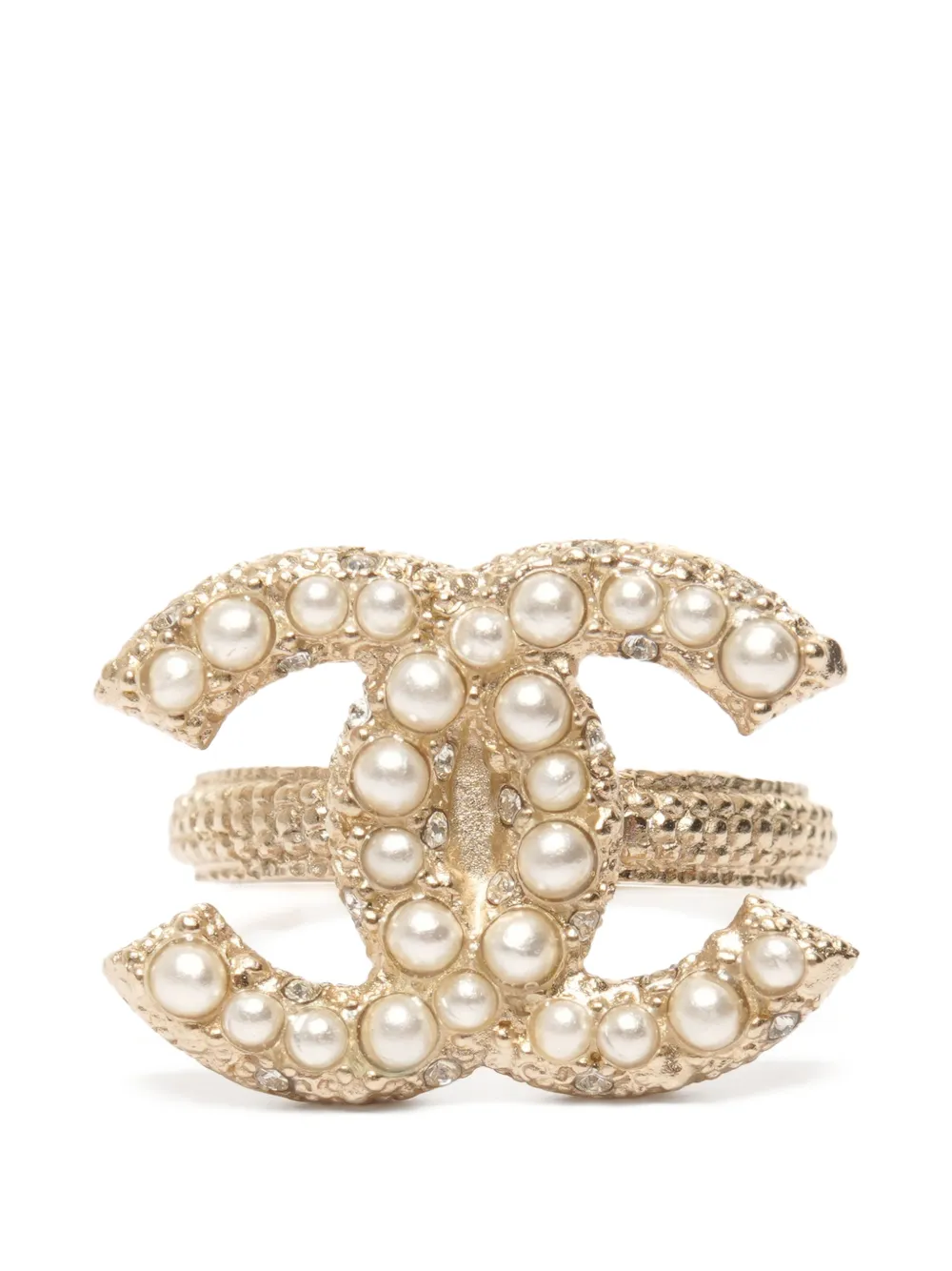 CHANEL Pre-Owned 2016 cc mark ring - Oro