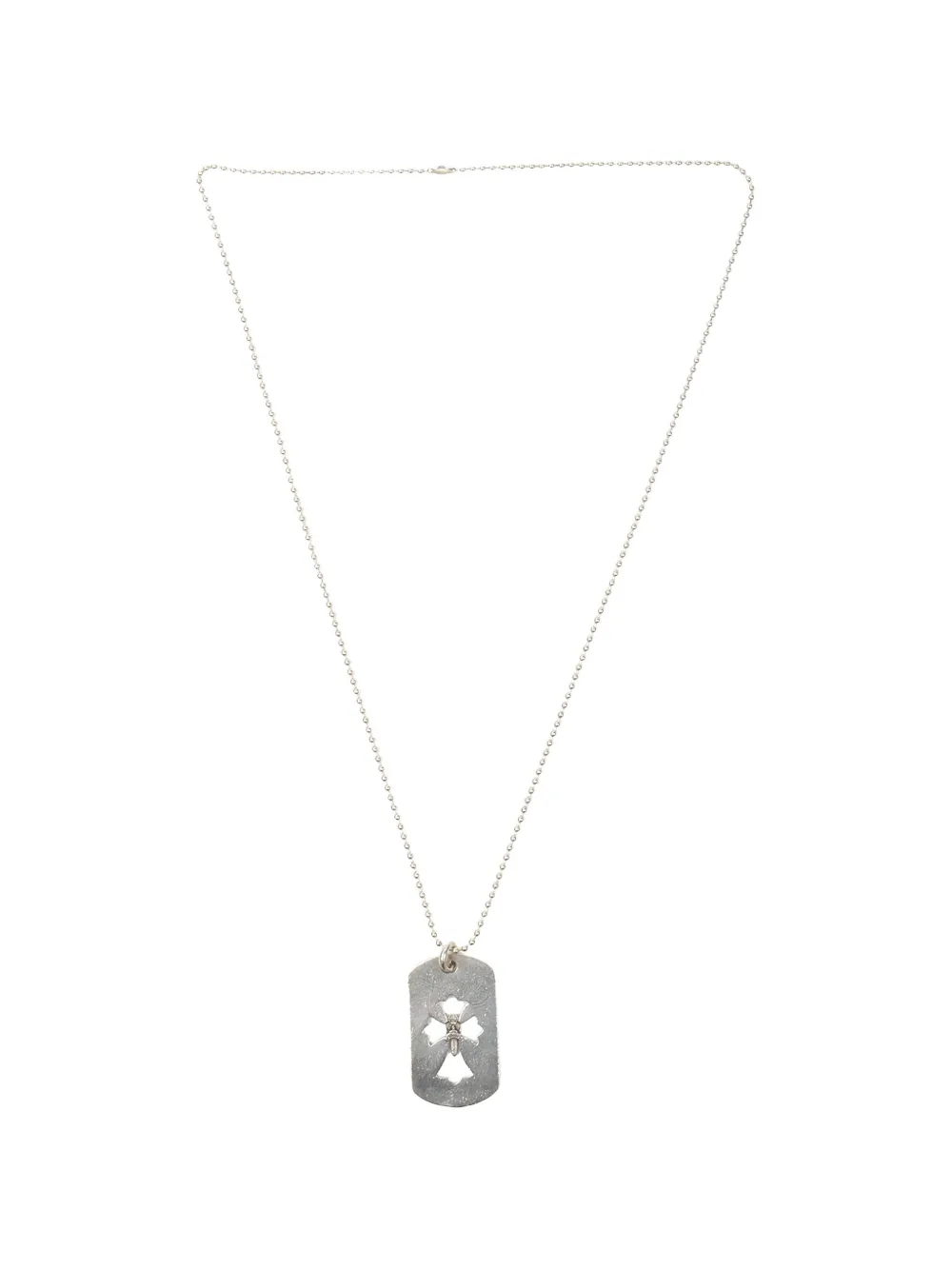 Chrome Hearts dagger dog tag pendant necklace - Silber
