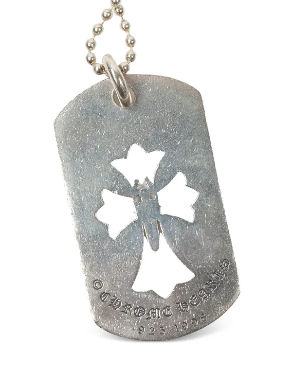 Chrome Hearts Dagger Dog Tag Pendant Necklace | Silver | FARFETCH