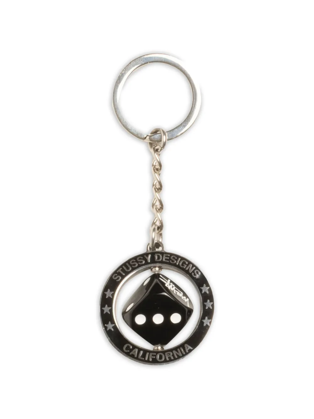 Stüssy spinning-dice keychain - Silber