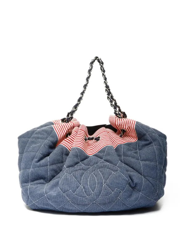 Chanel Pre-owned 2009-2010 GM Coco Cabas Tote Bag in Blue