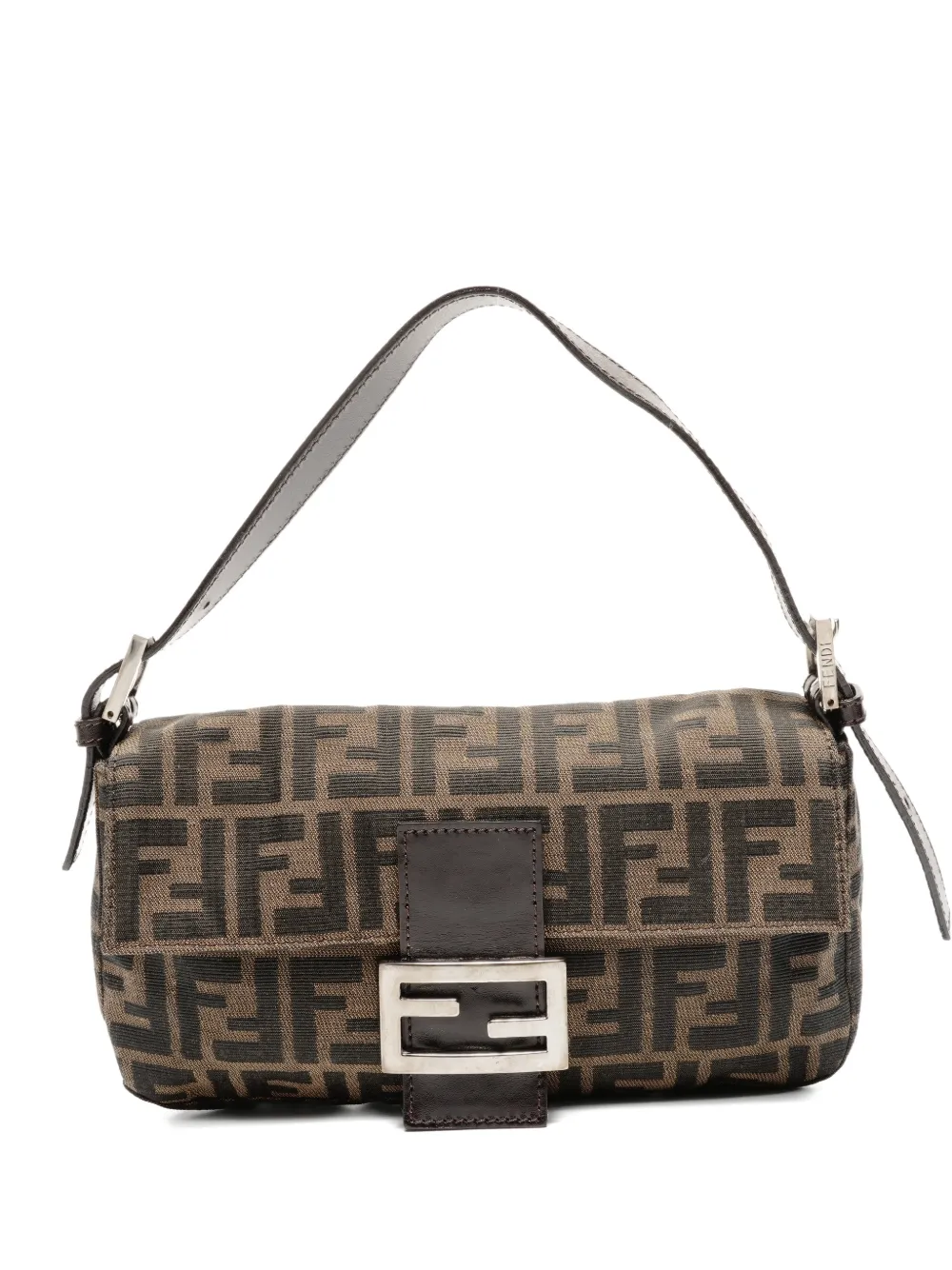 Fendi Pre-Owned 1990s-2000s Mamma Baguette logo-plaque shoulder bag - Brown