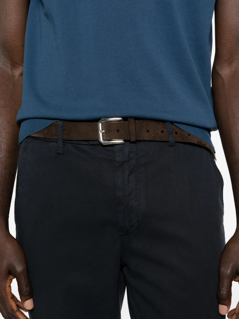 Canali Broek met knoop een de voorkant Blauw