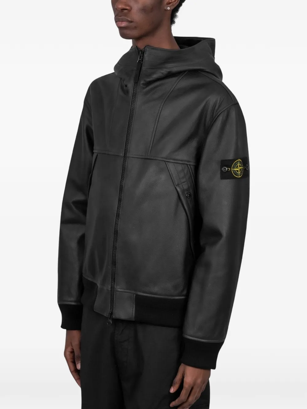 Stone Island logo-detail bomber jacket - Nero