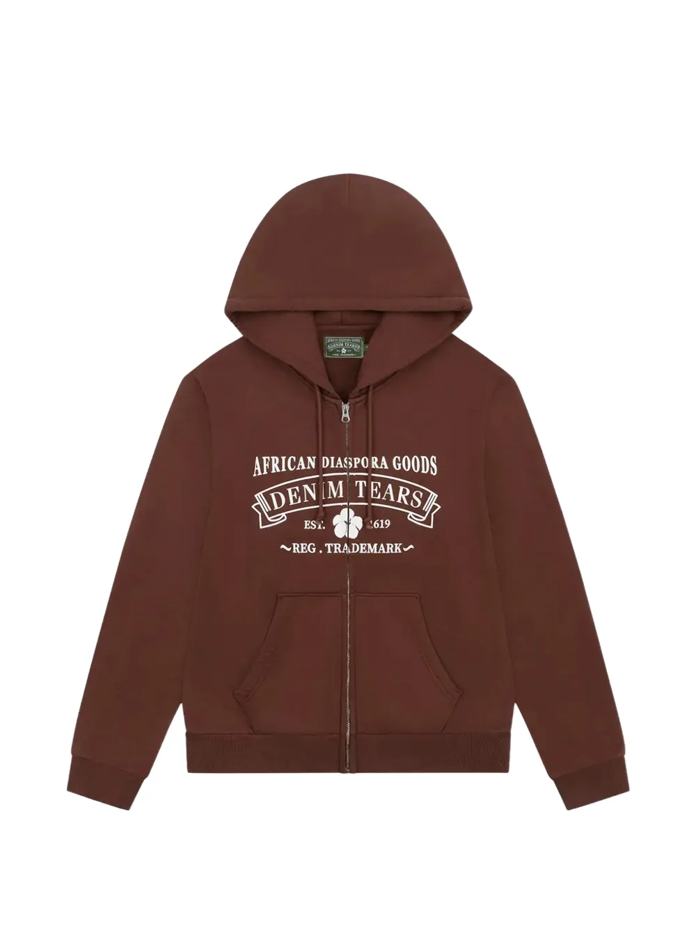 Denim Tears Felpa con zip e cappuccio - Marrone