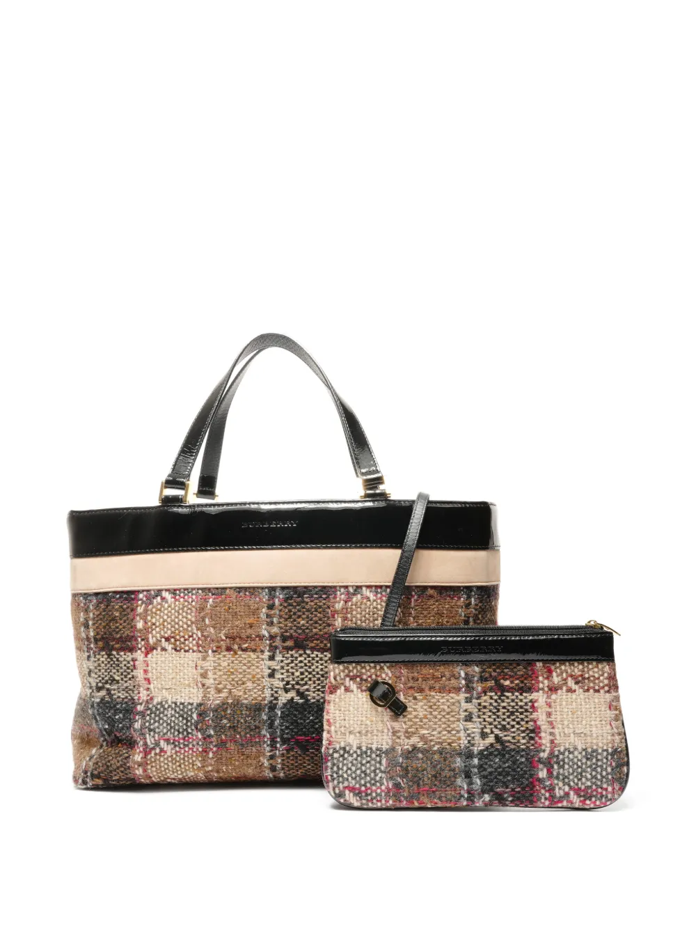 Burberry Pre-Owned 2000s tweed handbag - Marrone