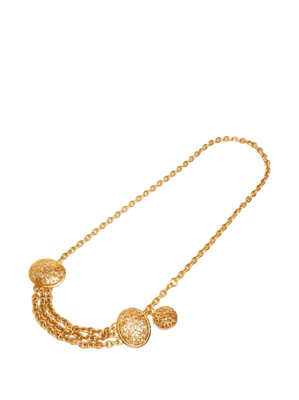 CHANEL Pre-Owned 1991 mark chain belt - Oro