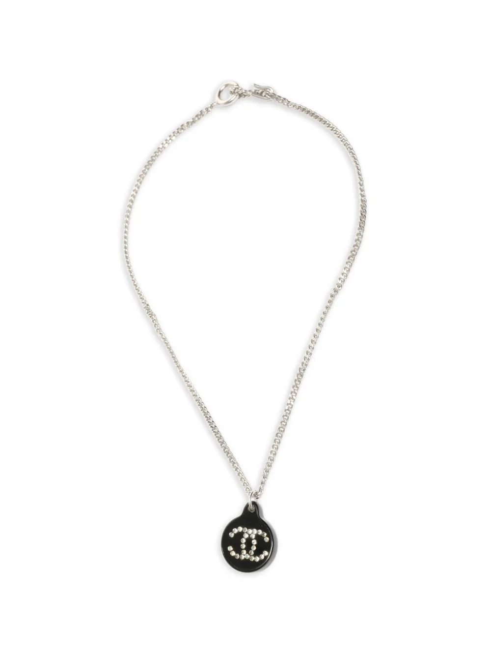 CHANEL Pre-Owned 2003 circle rhinestone necklace - Nero