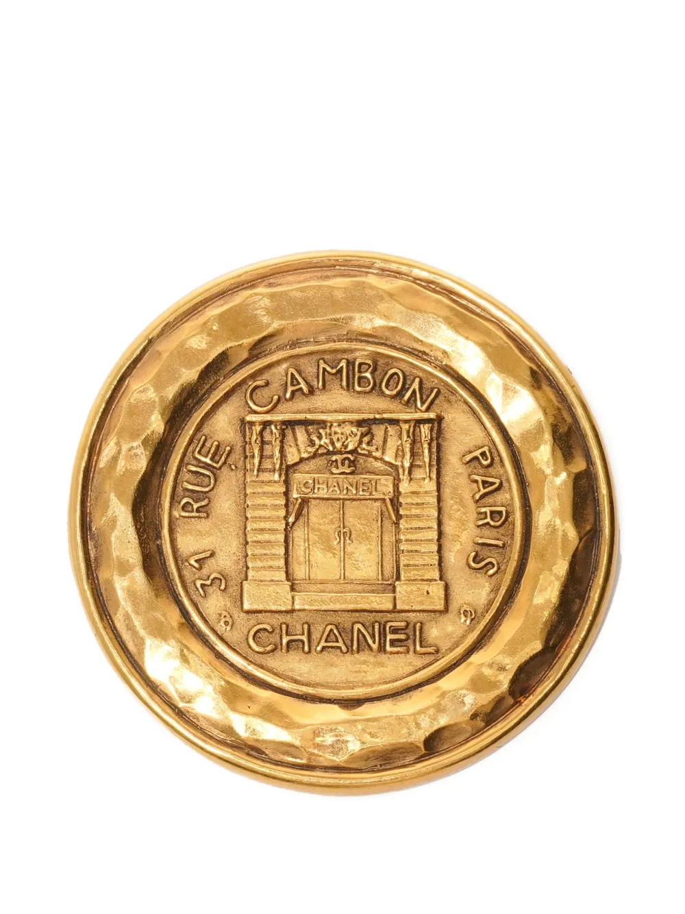CHANEL Pre-Owned 1980s circle cambon brooch - Oro