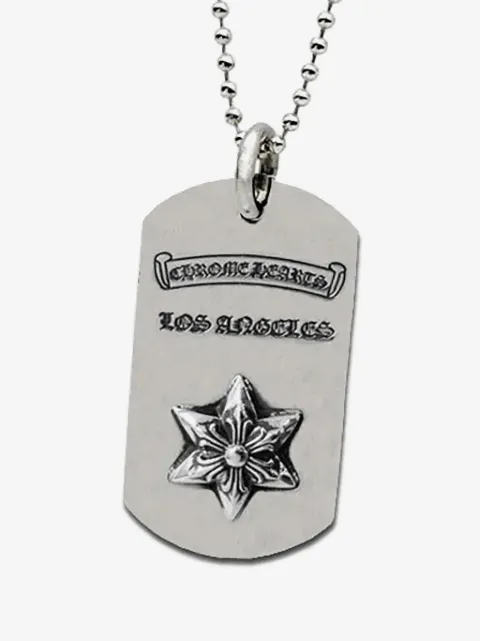 Chrome Hearts 浮雕星星识别牌项链