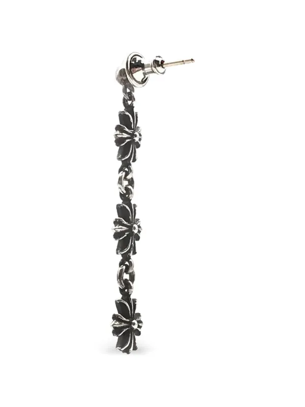 Chrome Hearts Tiny E Plus 3 Drop Earring | Silver | FARFETCH