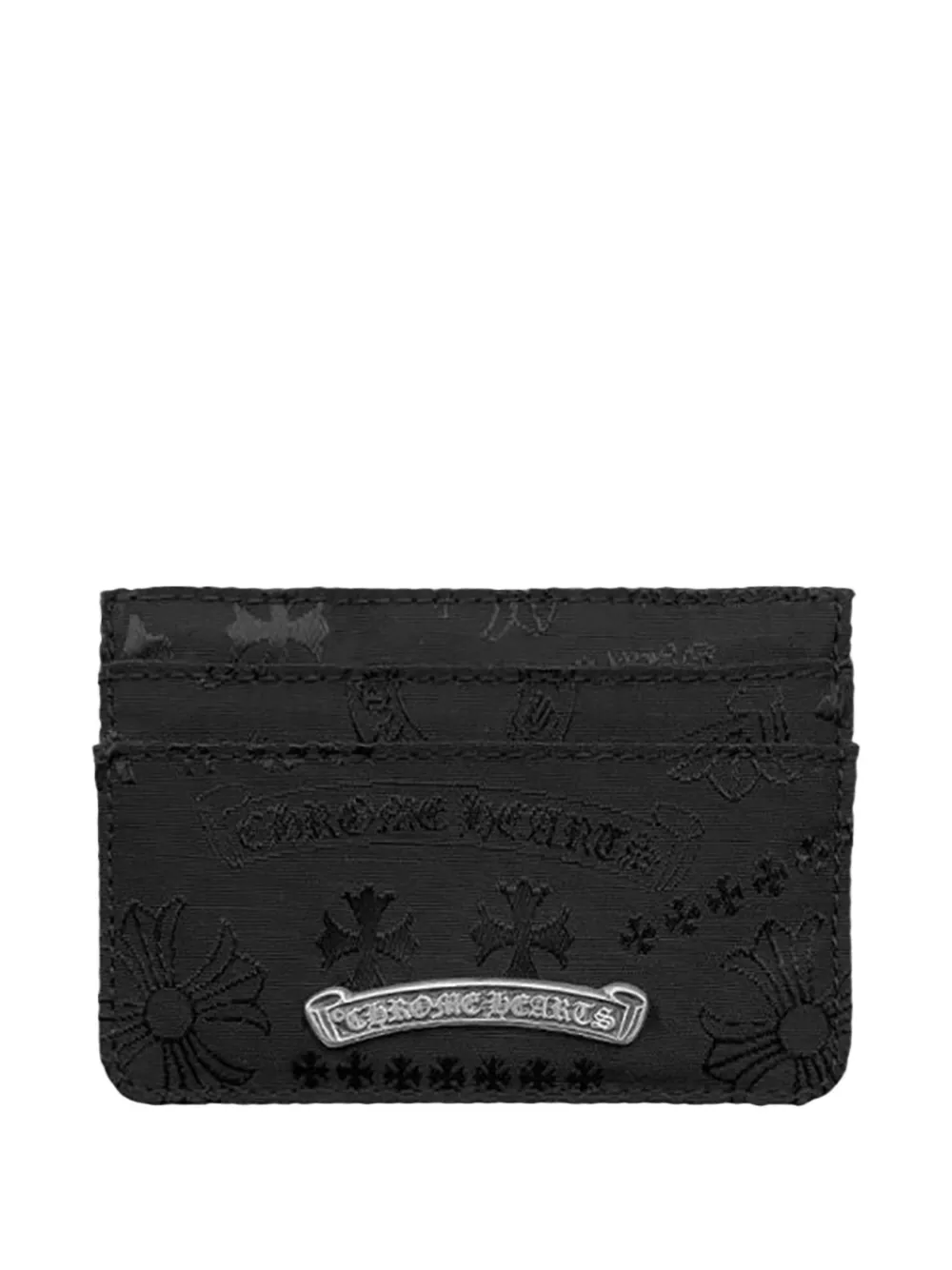 Chrome Hearts tonal-monogram card holder - Nero
