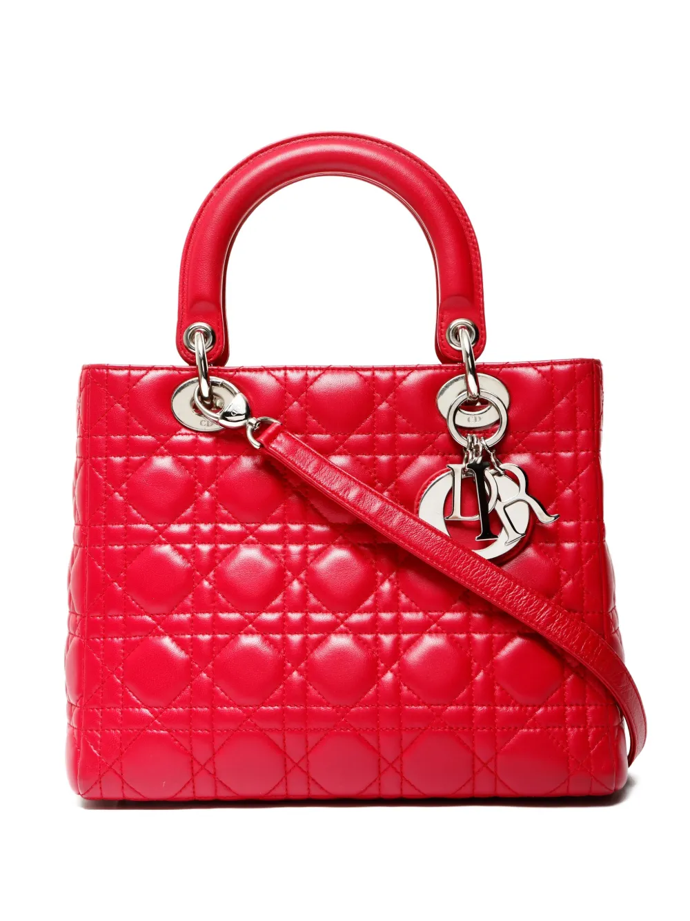 Christian Dior Pre-Owned 2011 medium Lady Dior handbag - Rosso