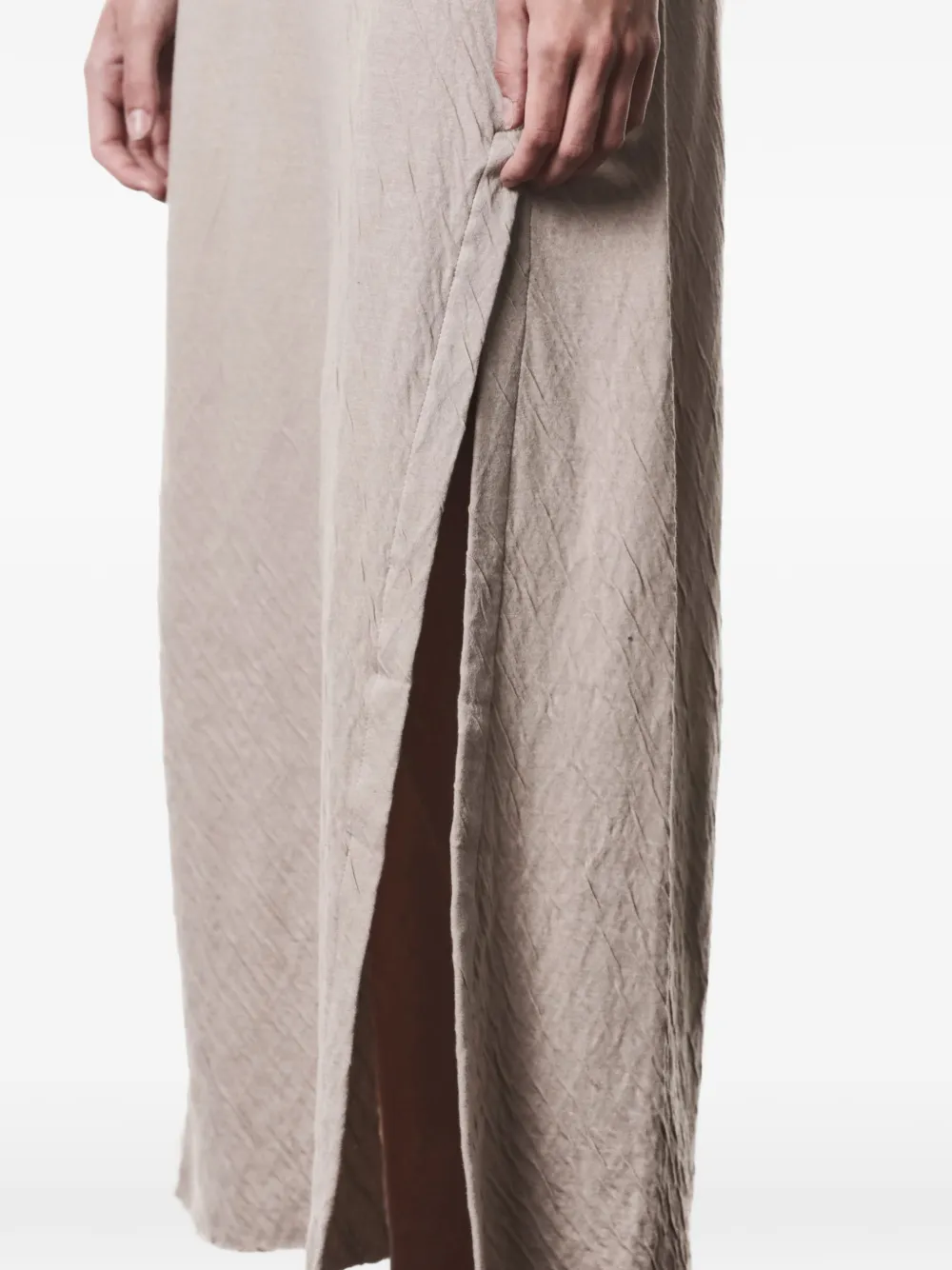 Side-Slit Textured Midi Dress