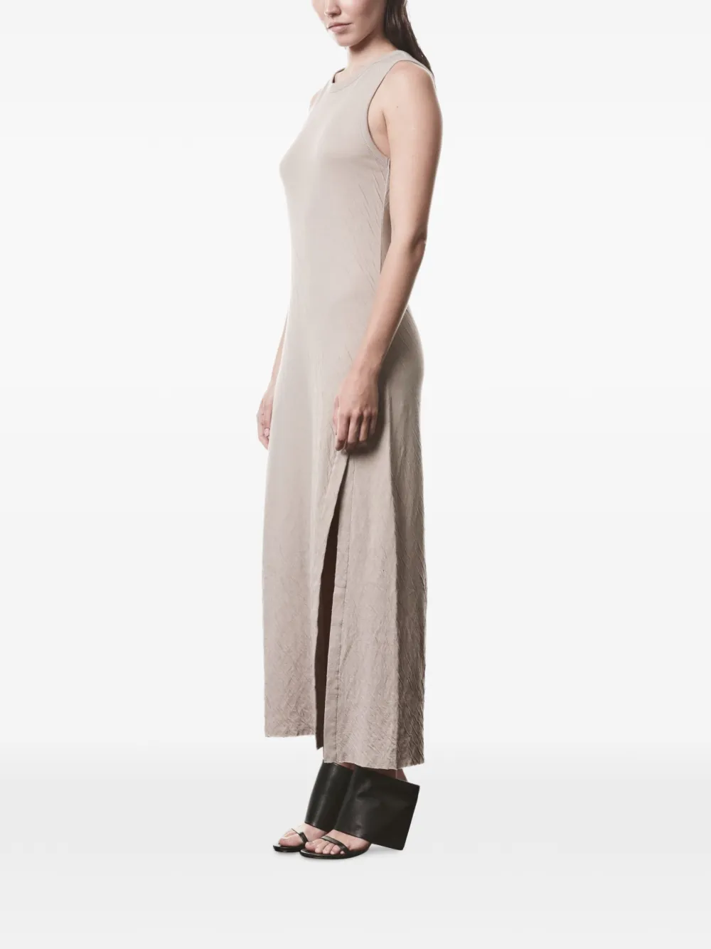 Side-Slit Textured Midi Dress