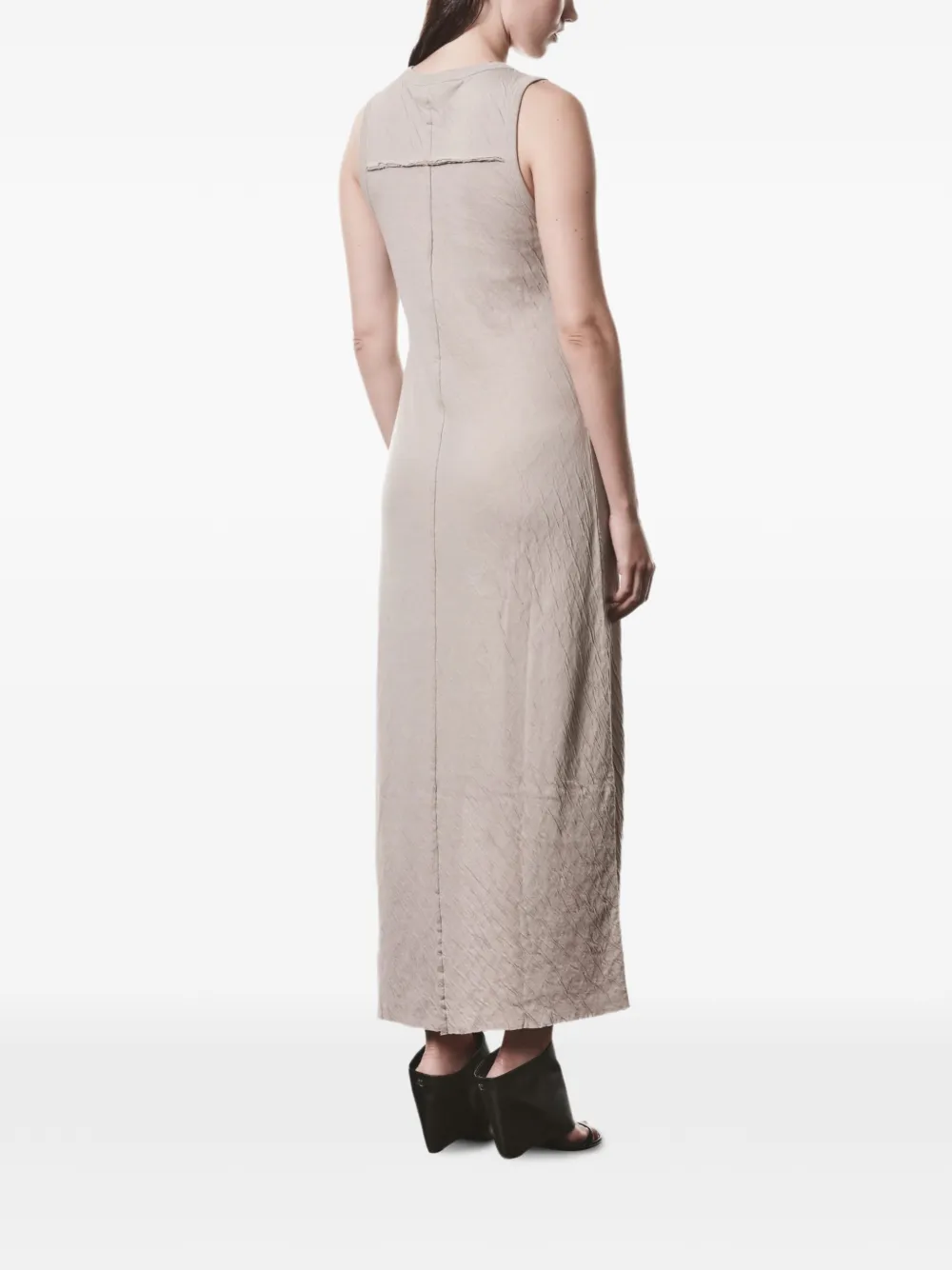Side-Slit Textured Midi Dress