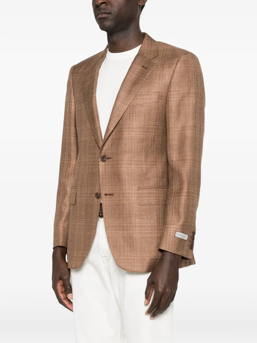  Canali Checked Single-breasted Jacket - Brown 